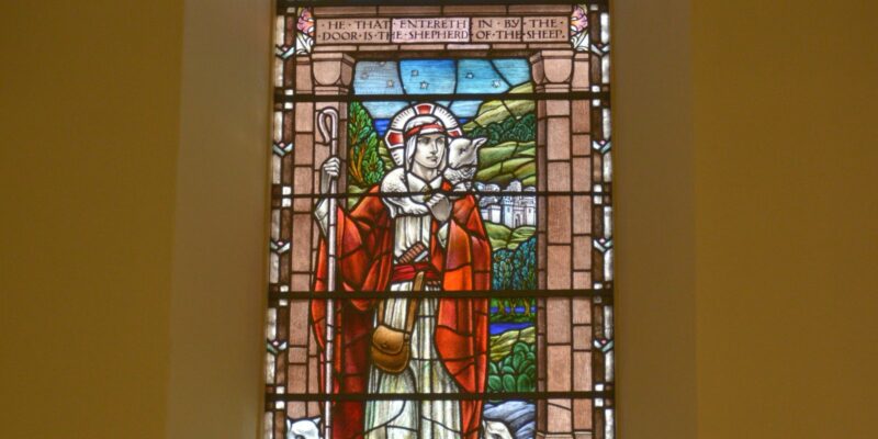 A stained glass window in Fossoway Church.